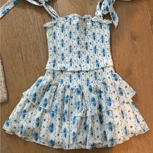 Katie J NYC Blue and White Smocked Dress